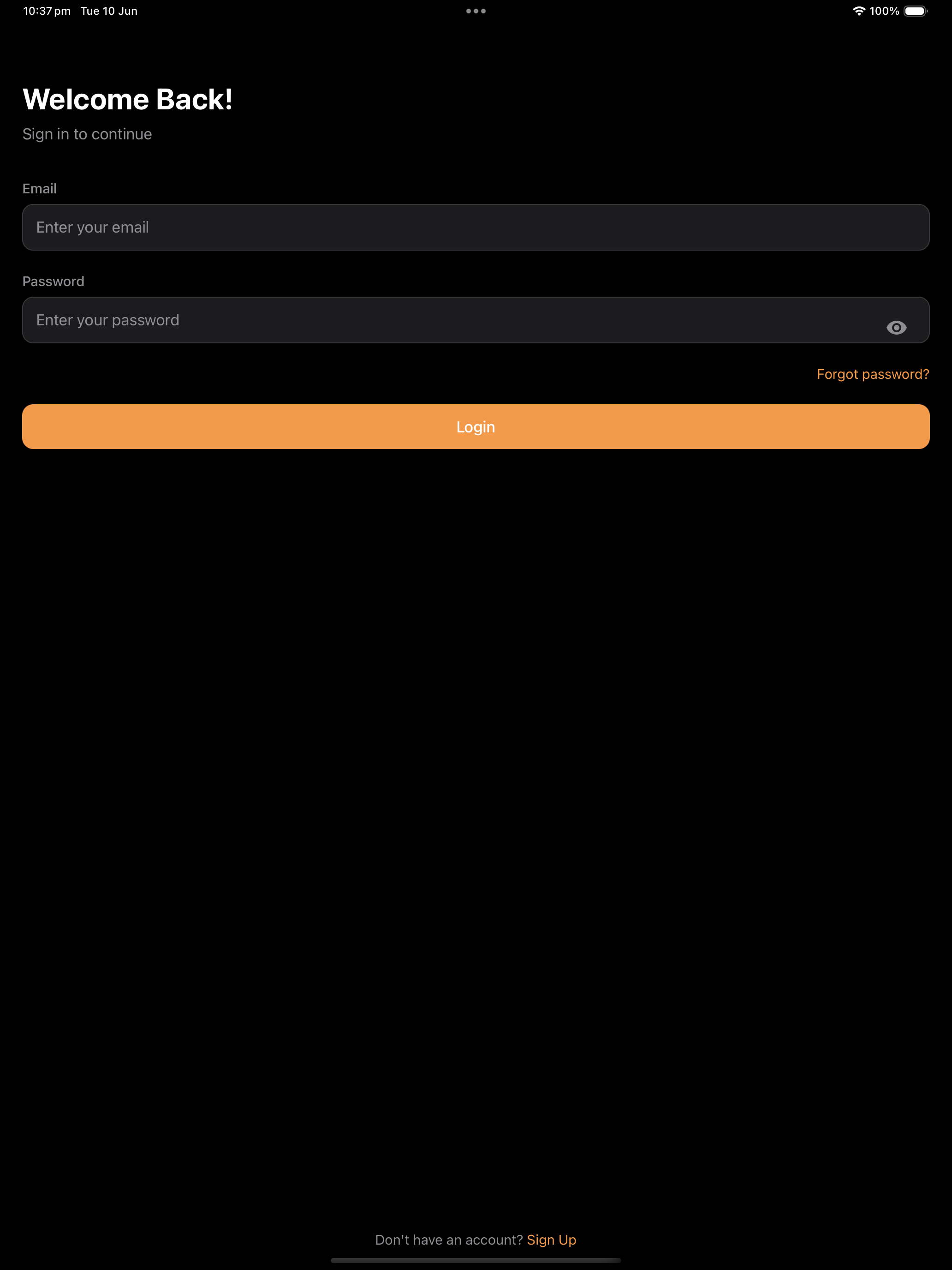 FriendsRecommend app login screen